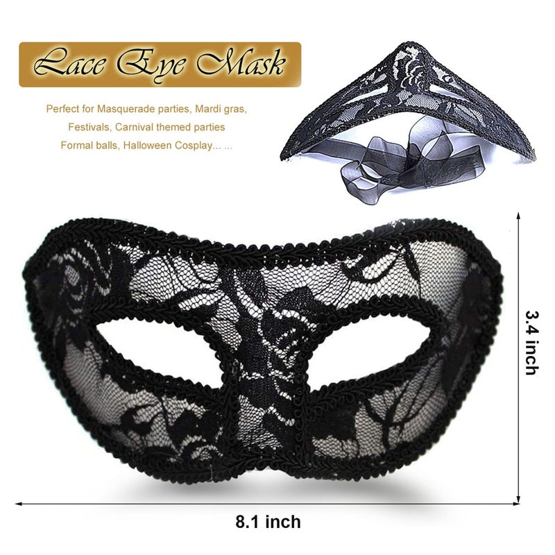 MYMENU Masquerade Mask for Couples Women Metal Rhinestone Venetian Party Evening Prom ball (Queen Gold) - Image 3